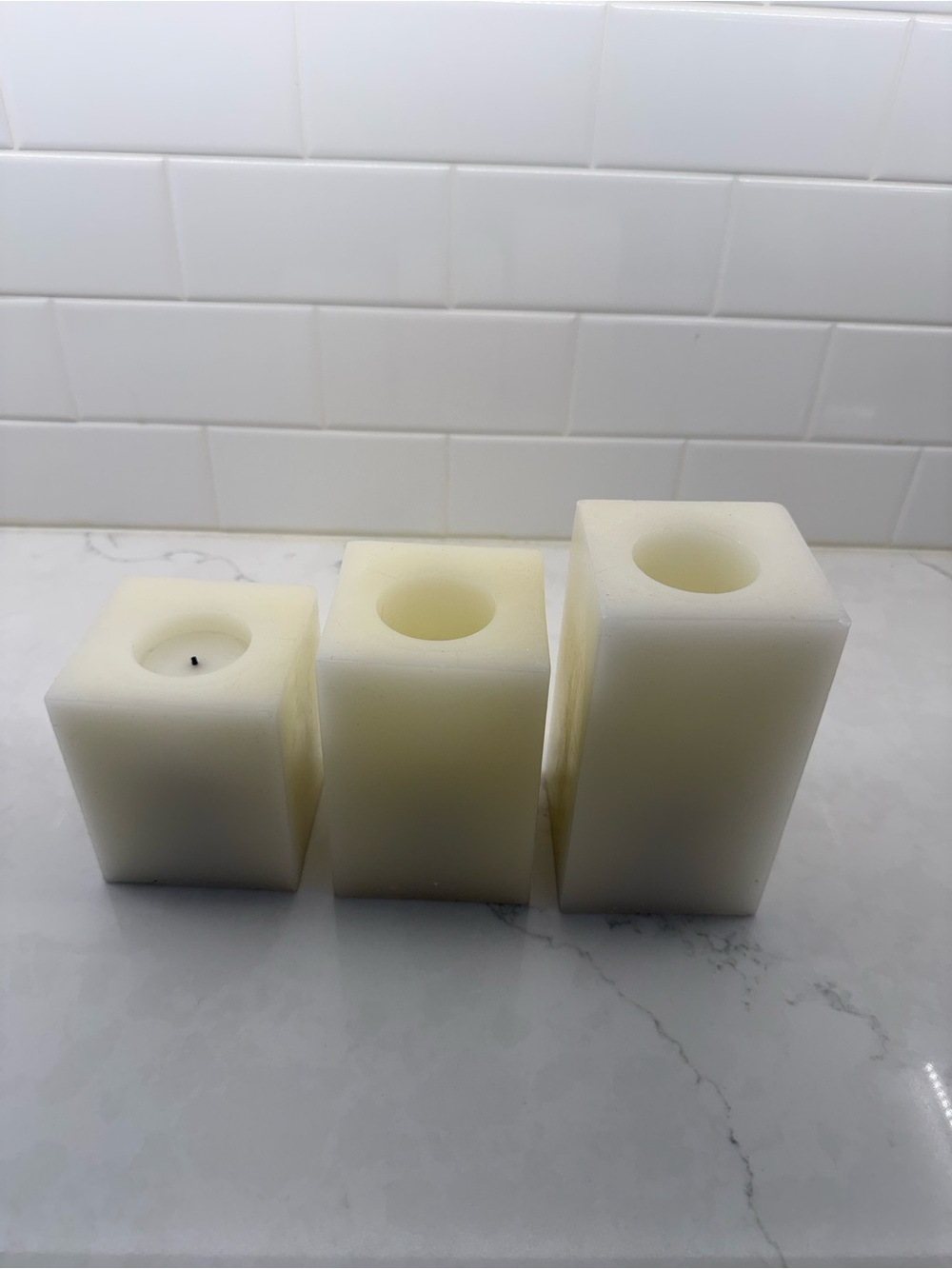 Flameless square candle set
